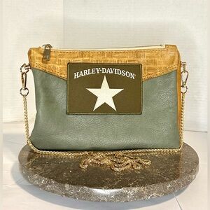 Up cycled Harley Davidson, patch Crossbody purse